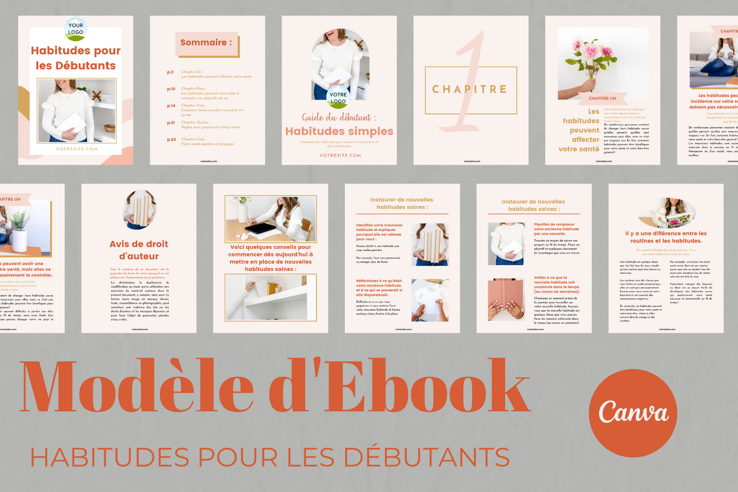 Modèle d'Ebook - Habitudes pour les Débutants