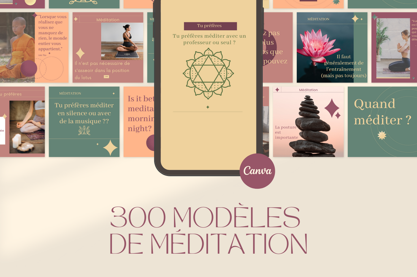 300 Modèles de Meditation pour les réseaux sociaux