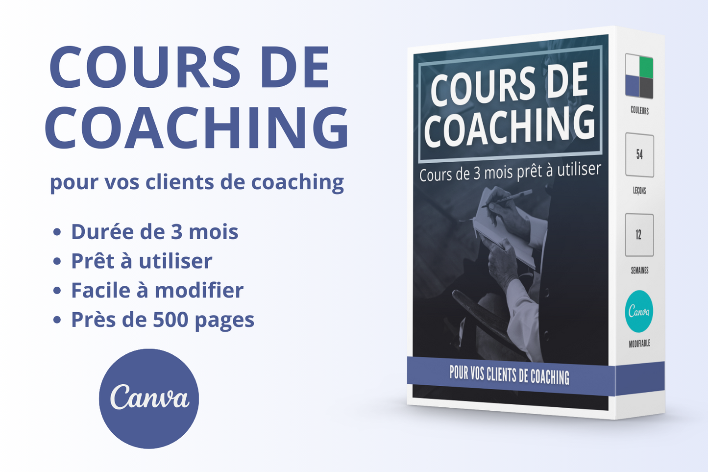 Cours de coaching de 3 mois prêt à utiliser