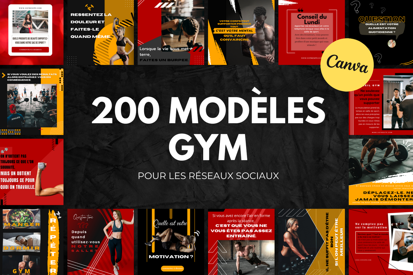 200 Modèles Gym pour les réseaux sociaux