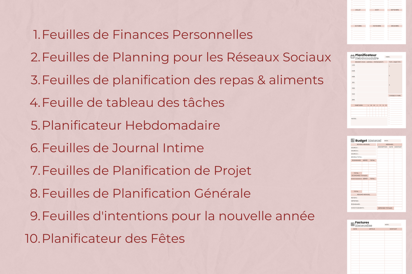 10 Planificateurs