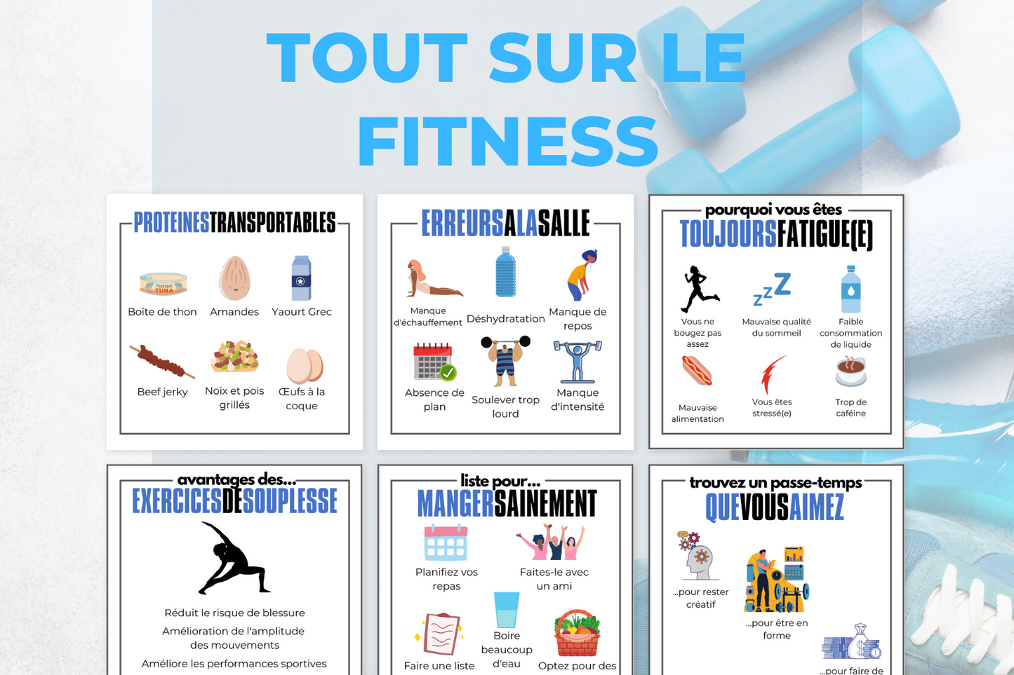 50 Infographies Fitness pour les réseaux sociaux