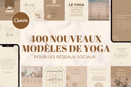 400 Modèles de Yoga pour les réseaux Sociaux