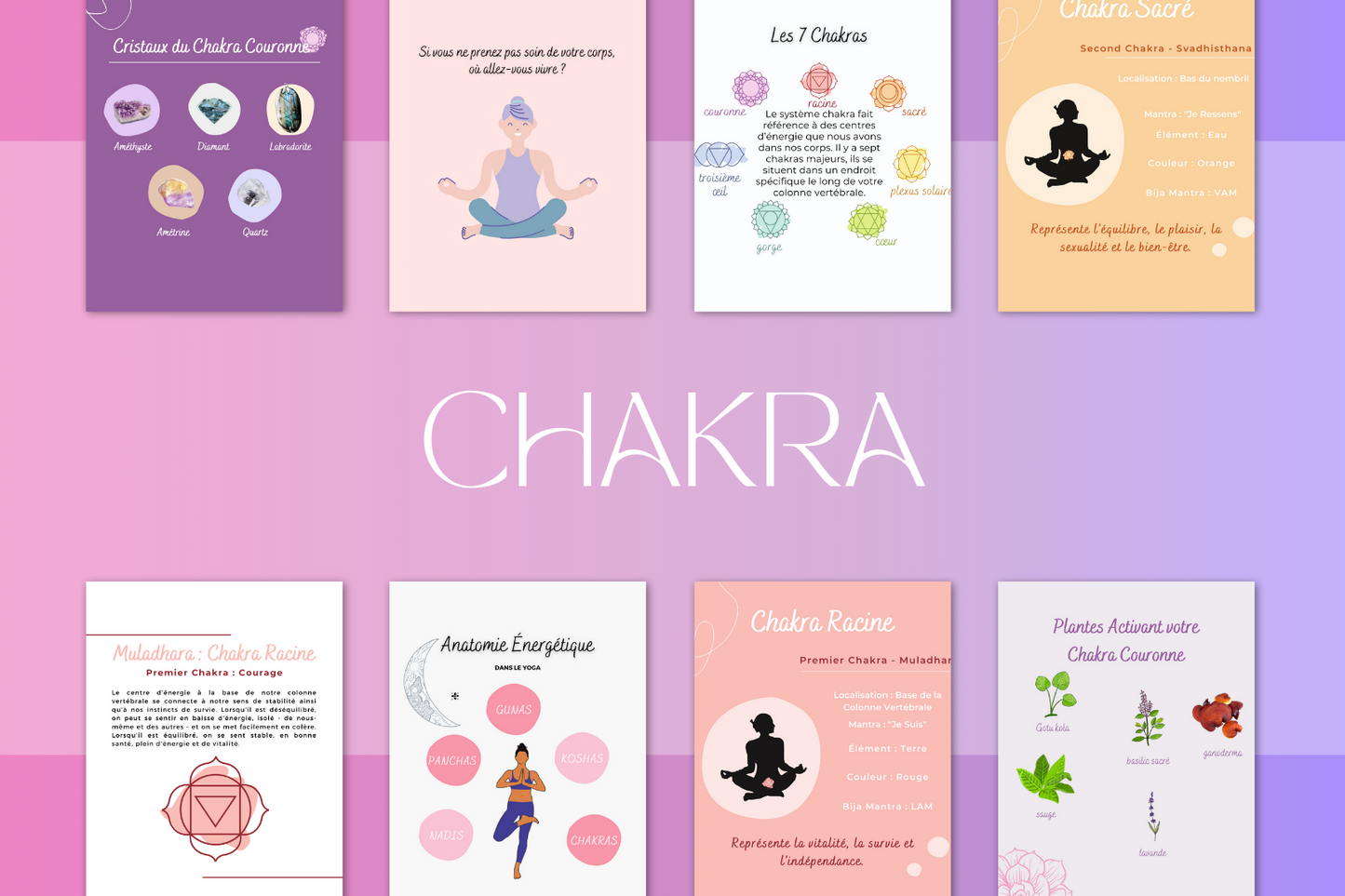 300 Infographies de Yoga pour les réseaux sociaux