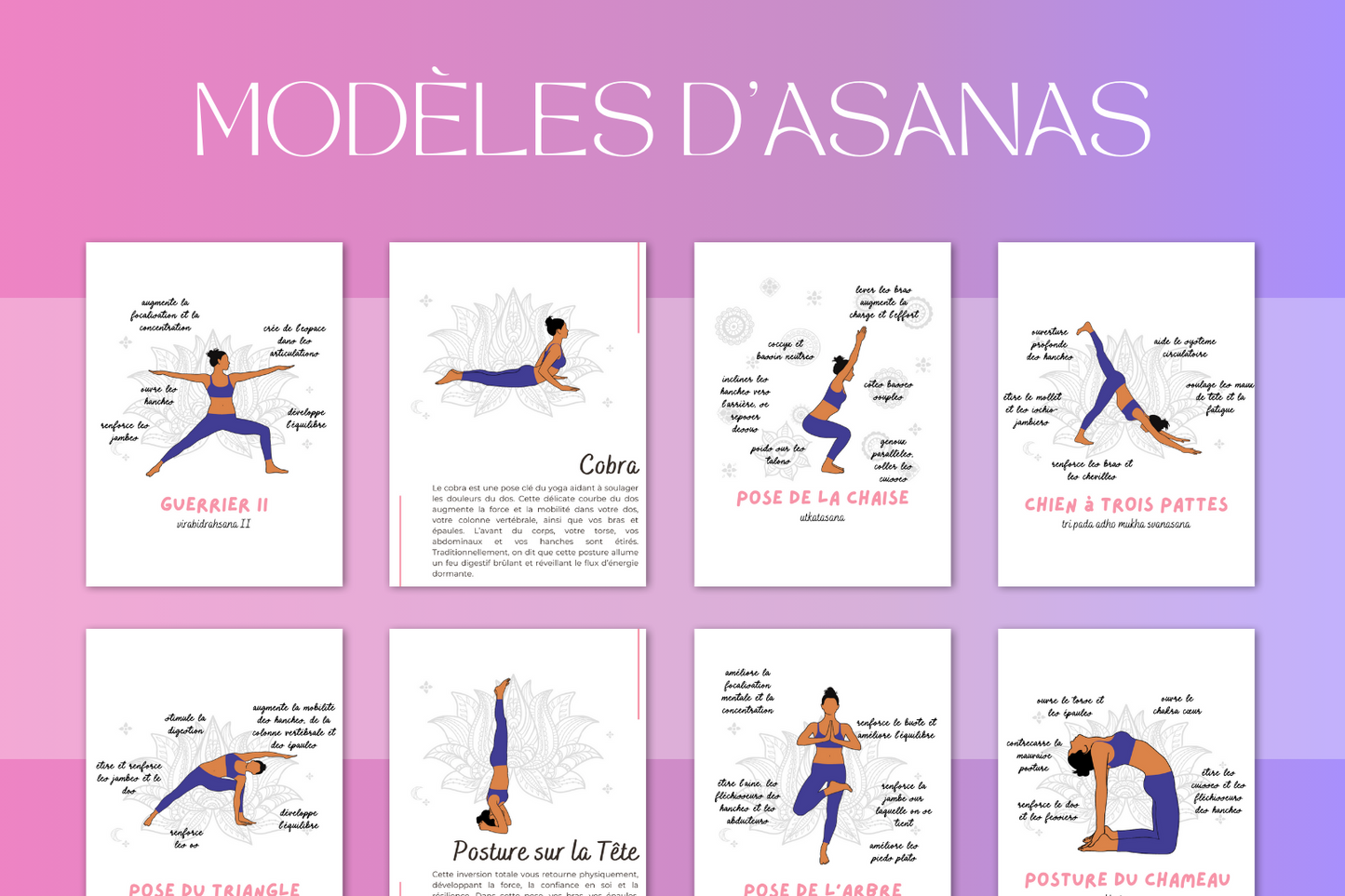 300 Infographies de Yoga pour les réseaux sociaux