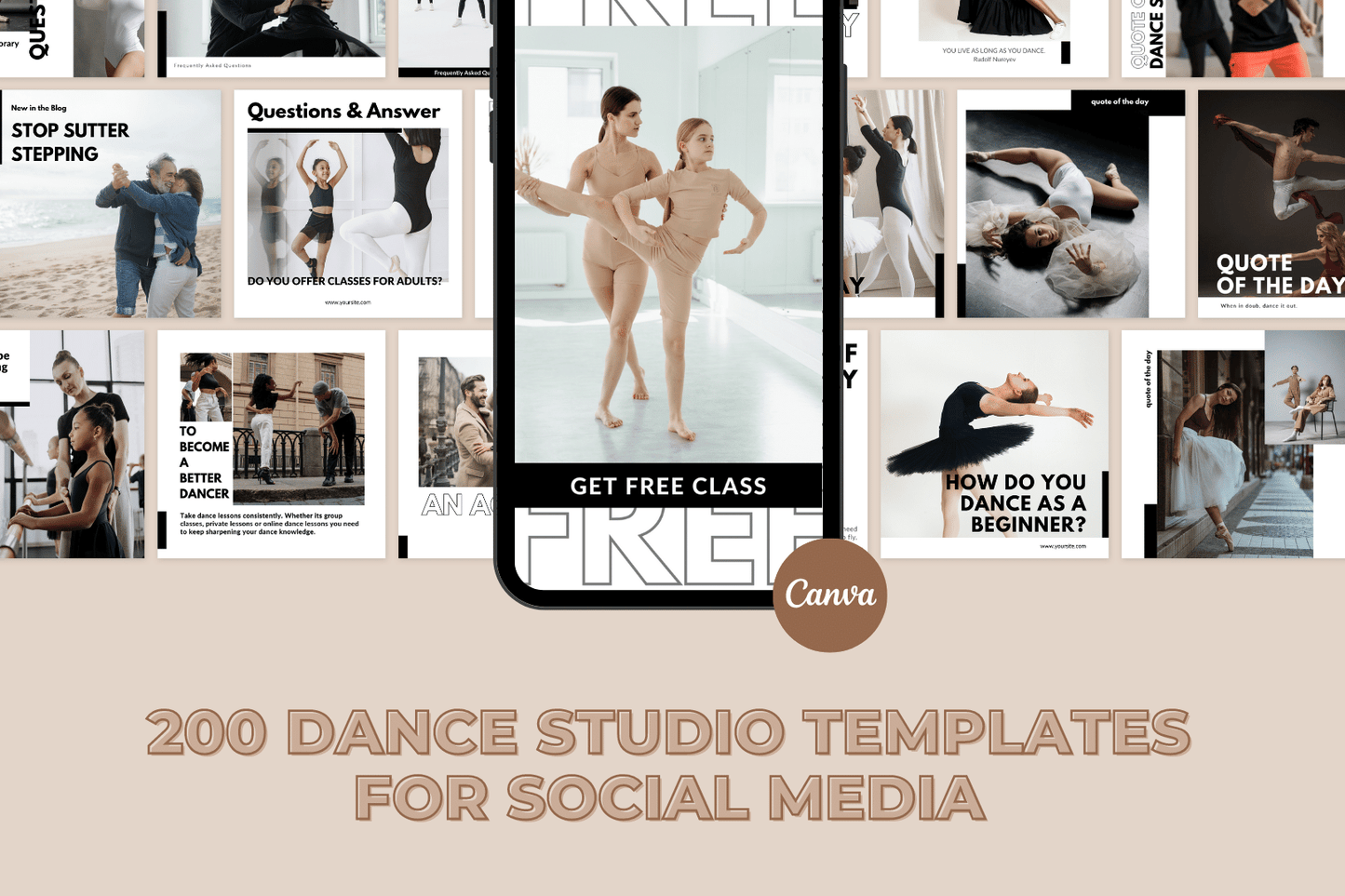 200 modèles de studios de danse pour les médias sociaux