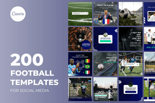 200 modèles de football pour les médias sociaux