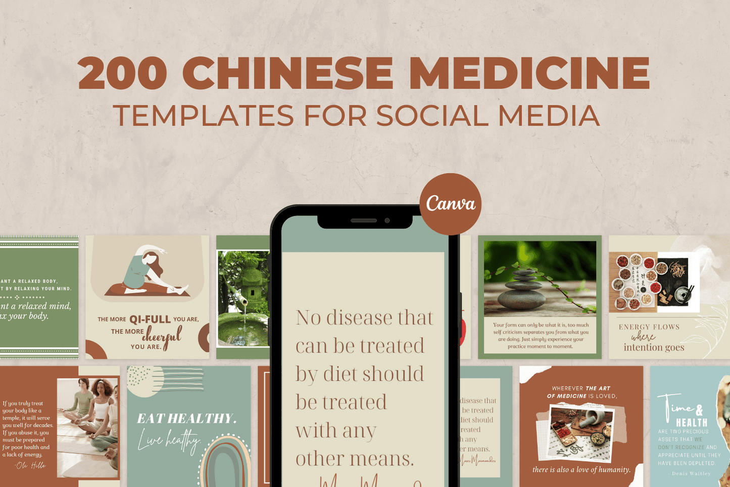 200 modèles de médecine chinoise pour les médias sociaux