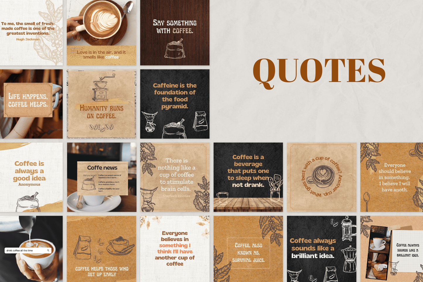 200 Coffee Templates for Social Media